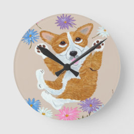Corgi Wall Clock ラウンド壁時計