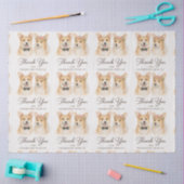 Corgi Watercolor Wedding Thank you 薄葉紙 (クラフト)