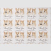 Corgi Watercolor Wedding Thank you 薄葉紙 (正面)