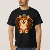 Corgi Wearing Turkey Fall Autumn Thanksgiving Tシャツ (正面)