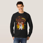 Corgi Wearing Turkey Hat Fall Autumn Thanksgiving Tシャツ (正面フル)