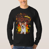 Corgi Wearing Turkey Hat Fall Autumn Thanksgiving Tシャツ (正面)