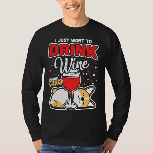 Corgi Wine Tシャツ (正面)