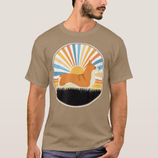 Corgidogマムドッグパパレトロサンセットペット–667 Tシャツ