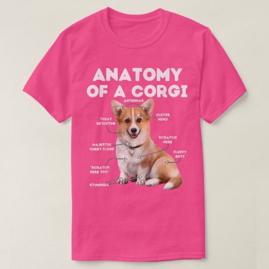 CorgiFunny Corgi Dog Lover Teeの解剖学 Tシャツ (デザイン正面)