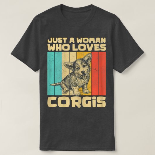 Corgisを愛する女性だけのヴィンテージCorgi Tシャツ (デザイン正面)