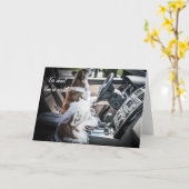 Corgis記念日カードの運転 カード (黄色い花)