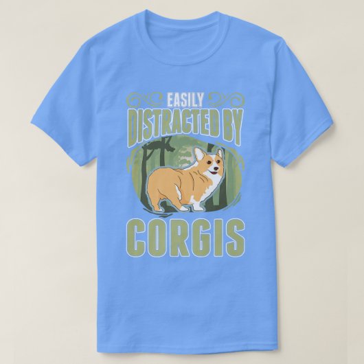 Corgis-930によって容易に気を取られる Tシャツ (デザイン正面)