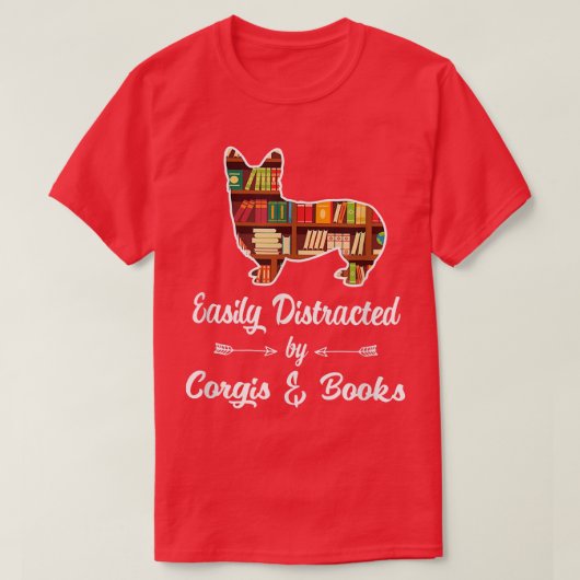 Corgis & Books Reader Lで容易におもしろい配信 Tシャツ (デザイン正面)