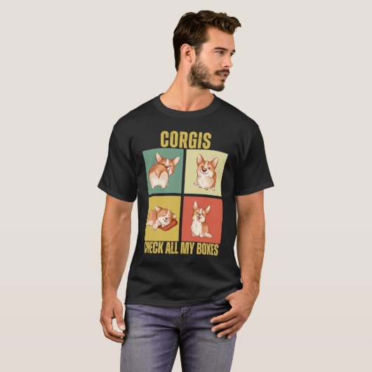 Corgis Check All My Boxes  Corgi Tシャツ (正面フル)