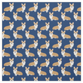 Corgis on Navy – かわいい犬のパターン ファブリック