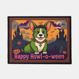 Corgistein Happy Howl-o-ween ドアマット