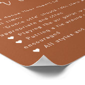 CORIANDER Boho Terracotta Dance Floor Rules Sign ポスター (角)