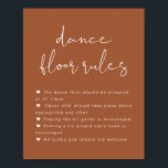 CORIANDER Boho Terracotta Dance Floor Rules Sign ポスター<br><div class="desc">This dance floor rules sign template features an edgy handwritten font and modern minimalist design with a boho terracotta and white color combination. *NOTE* : HEARTS WILL DOWNLOAD SMALLER THAN THEY APPEAR HERE! Use this template to edit the font color, and background color to match your event needs. Pair with...</div>