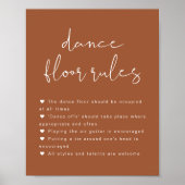 CORIANDER Boho Terracotta Dance Floor Rules Sign ポスター (正面)