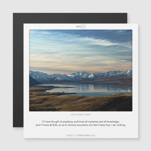Corinthians 13:2 LOVE SCRIPIX磁気カードx 1 マグネット招待状 (正面/裏面)