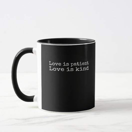 Corinthians Love Is Patient Love Is Kind Scripture マグカップ (左)