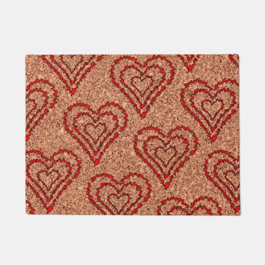 Cork Boardのラブハート ドアマット (正面)