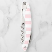 Corkscrew Bottle Opener Pink & White Stripe ソムリエナイフ (正面)