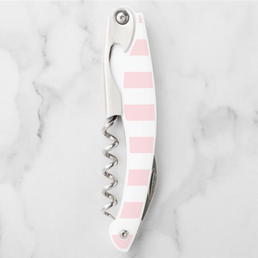 Corkscrew Bottle Opener Pink & White Stripe ソムリエナイフ (正面)