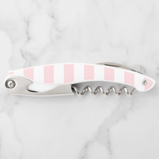 Corkscrew Bottle Opener Pink & White Stripe ソムリエナイフ (正面)
