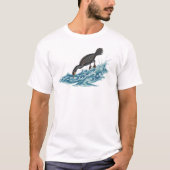 Cormorant Fishing in Waves Tシャツ (正面)