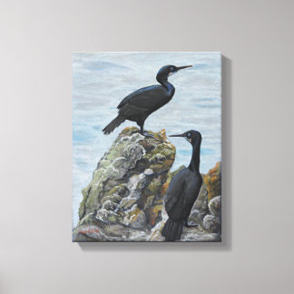 Cormorants on Rocks Print on Canvas キャンバスプリント