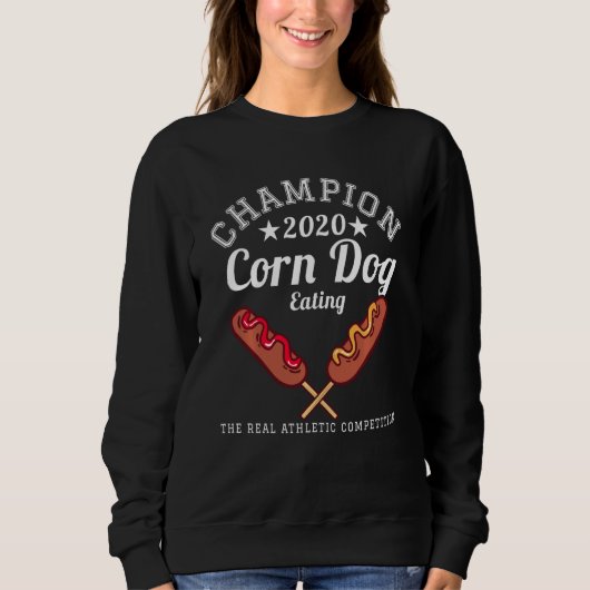 Corn Dog Competitive 食べ物 Champion 2020 スウェットシャツ (正面)