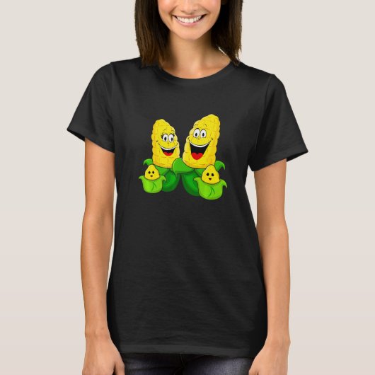Corn Family Vegetable Vegetarian Vegan Farming   Tシャツ (正面)