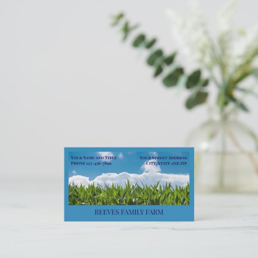 Corn Farmer Wheat Agricultural Business Cards 名刺 (スタンド正面)