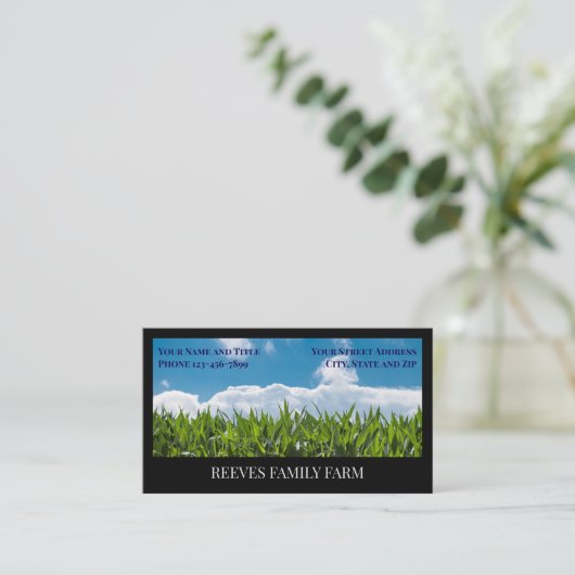 Corn Farmer Wheat Agricultural Business Cards 名刺 (スタンド正面)