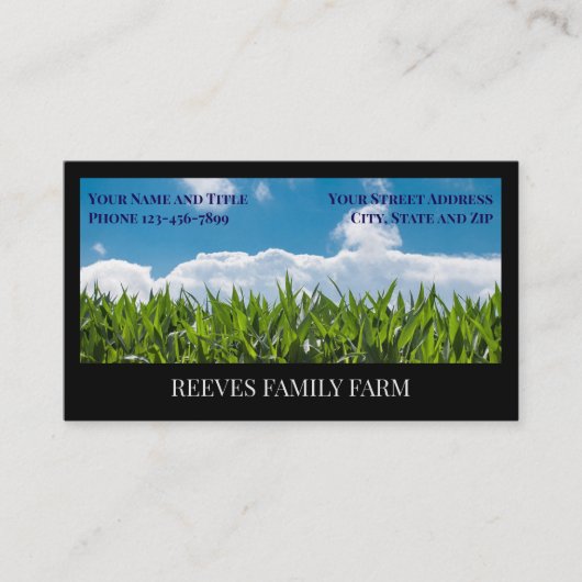 Corn Farmer Wheat Agricultural Business Cards 名刺 (正面)