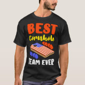 Corn Hole Patriotic Team Players Independence Day  Tシャツ (正面)