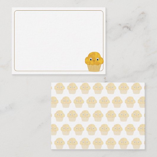  Corn Muffin Cute Drawing Blank Bordered ノートカード (正面/裏面)