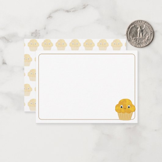  Corn Muffin Cute Drawing Blank Bordered ノートカード (正面/裏面インサイチュ)