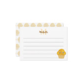 Corn Muffin Cute Drawing Lined Monogram ノートカード (正面/裏面インサイチュ)