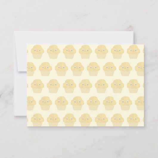  Corn Muffin Cute Drawing Monogram Lined ノートカード (裏面)