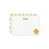  Corn Muffin Cute Drawing Monogram Personalized ノートカード (正面/裏面インサイチュ)