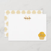  Corn Muffin Cute Drawing Monogram Personalized ノートカード (正面/裏面)