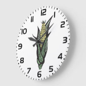 Corn on the Cob Rustic Farmhouse Vegetable ラージ壁時計 (傾斜)