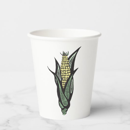 Corn on the Cob Rustic Farmhouse Vegetable 紙コップ (正面)