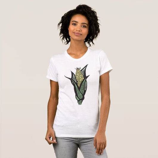 Corn on the Cob Rustic Farmhouse Vegetable Tシャツ (正面フル)