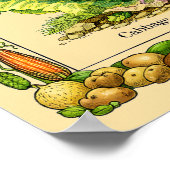 Corn Retro Victorian Era Botanical Art ポスター (角)