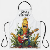 Corn Rockstar Playing Guitar エプロン (正面)