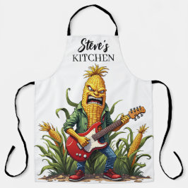 Corn Rockstar Playing Guitar エプロン