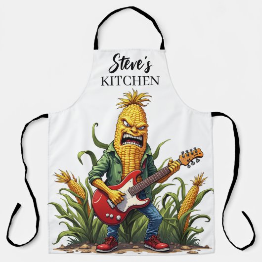 Corn Rockstar Playing Guitar エプロン (正面)
