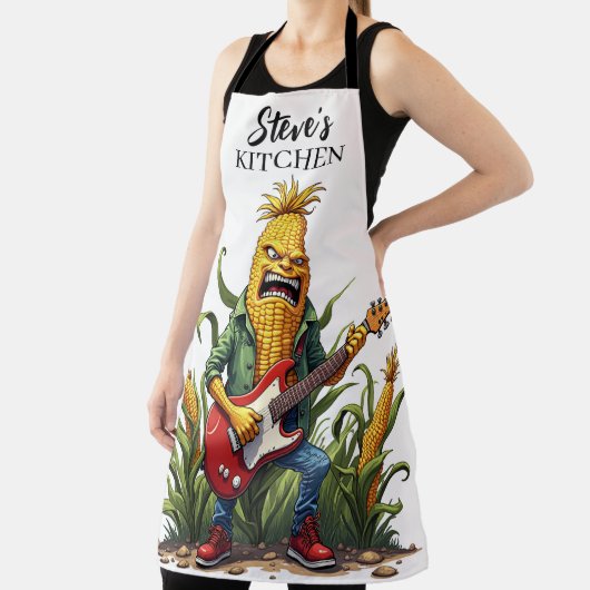 Corn Rockstar Playing Guitar エプロン (インサイチュ)