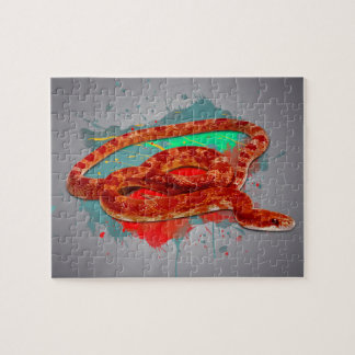 Corn Snake Watercolor Rainbow Color Jigsaw Puzzle ジグソーパズル