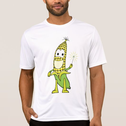Corn Wizard Character with Magic Wand Tシャツ (正面)