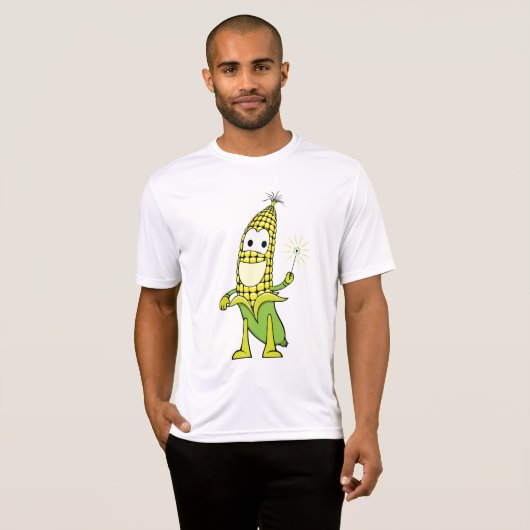 Corn Wizard Character with Magic Wand Tシャツ (正面フル)